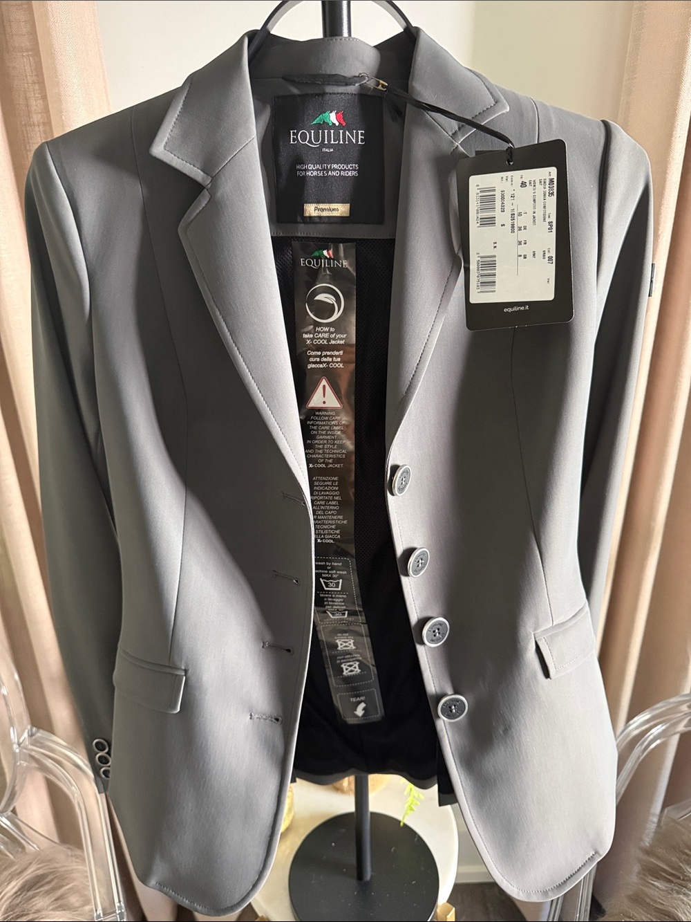 EQUILINE Italia Women’s Gray Show Blazer - Tailored Sport Coat PRICE FIRM - Picture 10 of 12